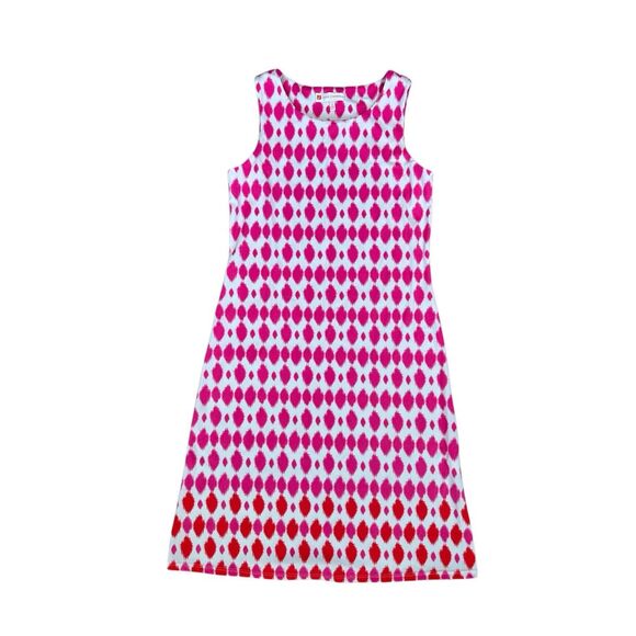 Jude Connally Beth Dress Jude Cloth Mini Sleeveless Shift Pink Print Preppy S - Picture 1 of 7